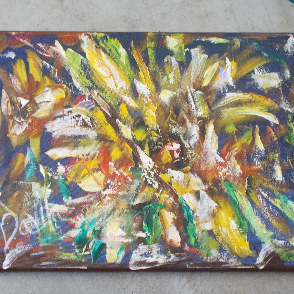 Certified Original "Sunburst" impressionistic oil painting by Davila, 12"x16" - Picture 2 of 4